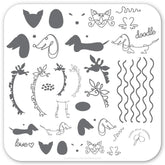 Doodle Love (CjS-127) - CJS Small Stamping Plate